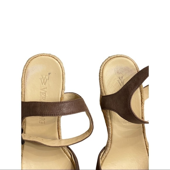 Vera WANG “straw” wedge strap sandals size 7.5 - Picture 3 of 6